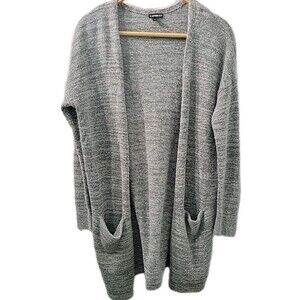 Express Women's Grey  Light Open Front Cardigan Sweater, size M